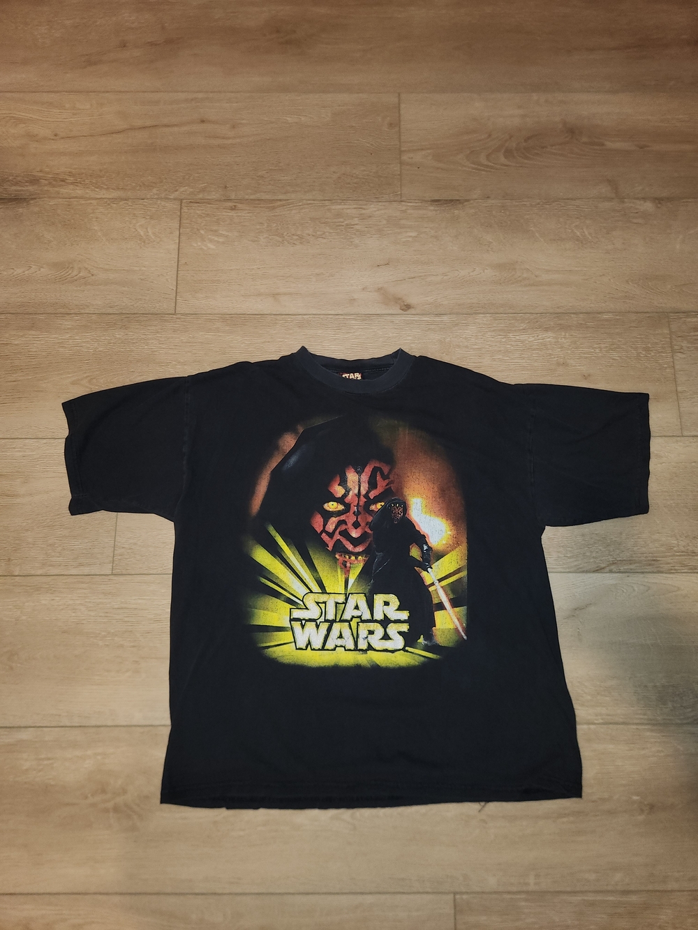 Vintage Y2K 90s Star Wars Darth Maul Black & Red Graphic Shirt Men's Size Large